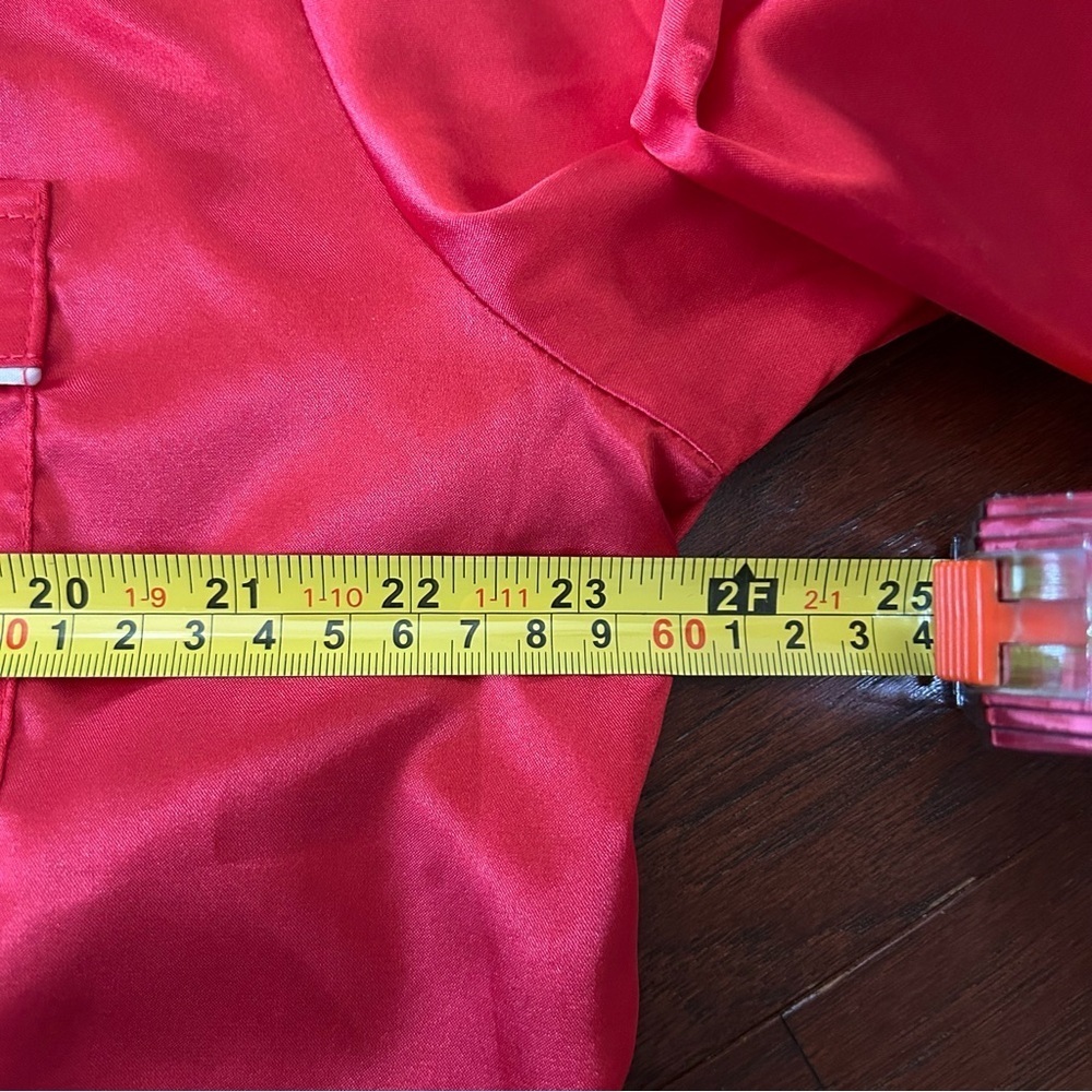 Red Satin Pajama Set long sleeve top size large pants medium - Picture 3 of 10
